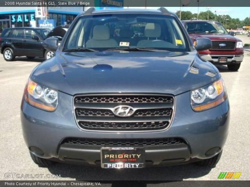 Slate Blue / Beige 2008 Hyundai Santa Fe GLS