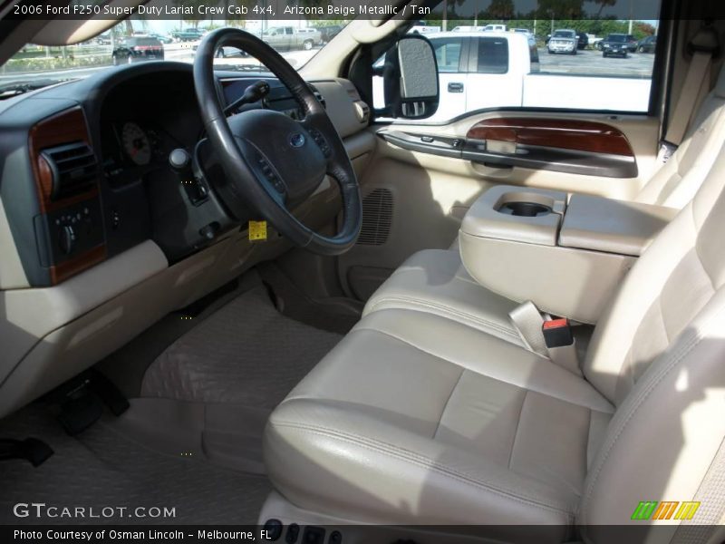 Arizona Beige Metallic / Tan 2006 Ford F250 Super Duty Lariat Crew Cab 4x4