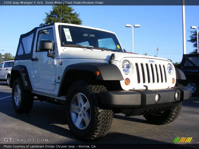 Stone White / Dark Khaki/Medium Khaki 2009 Jeep Wrangler X 4x4