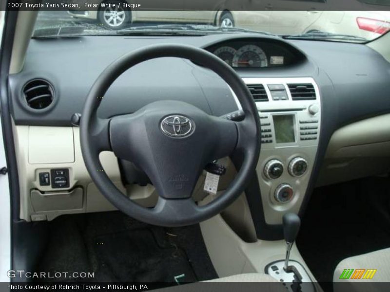 Polar White / Bisque 2007 Toyota Yaris Sedan
