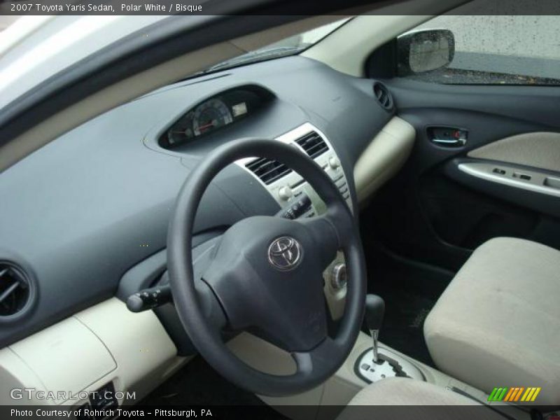 Polar White / Bisque 2007 Toyota Yaris Sedan