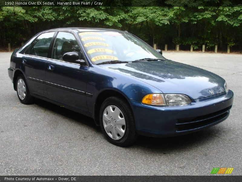 Harvard Blue Pearl / Gray 1992 Honda Civic EX Sedan