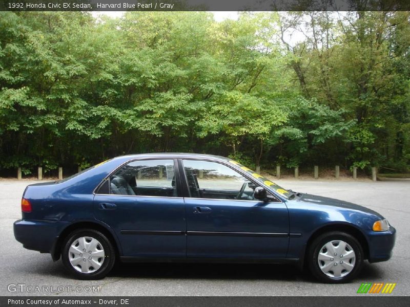 Harvard Blue Pearl / Gray 1992 Honda Civic EX Sedan