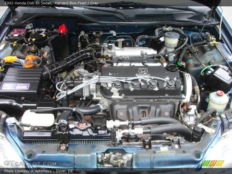 Harvard Blue Pearl / Gray 1992 Honda Civic EX Sedan