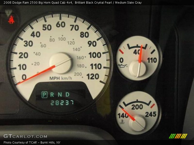 Brilliant Black Crystal Pearl / Medium Slate Gray 2008 Dodge Ram 2500 Big Horn Quad Cab 4x4