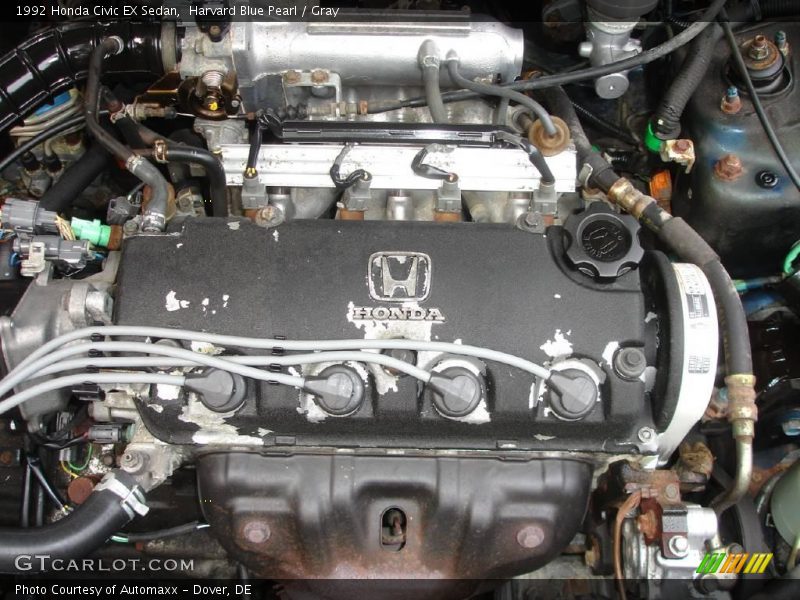 Harvard Blue Pearl / Gray 1992 Honda Civic EX Sedan