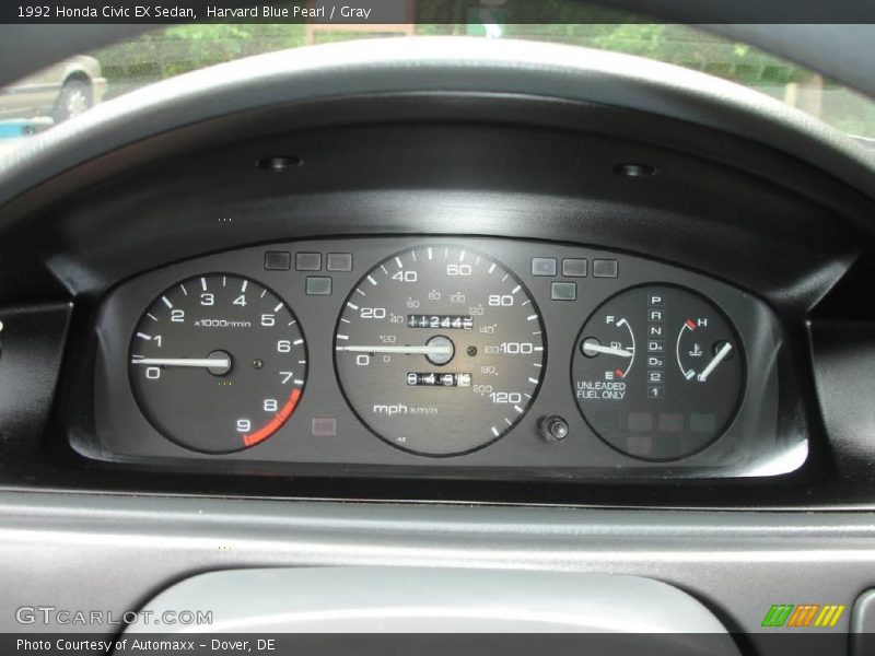 Harvard Blue Pearl / Gray 1992 Honda Civic EX Sedan
