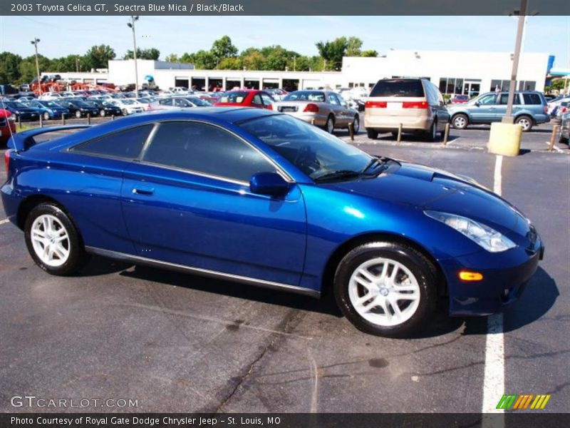 Spectra Blue Mica / Black/Black 2003 Toyota Celica GT
