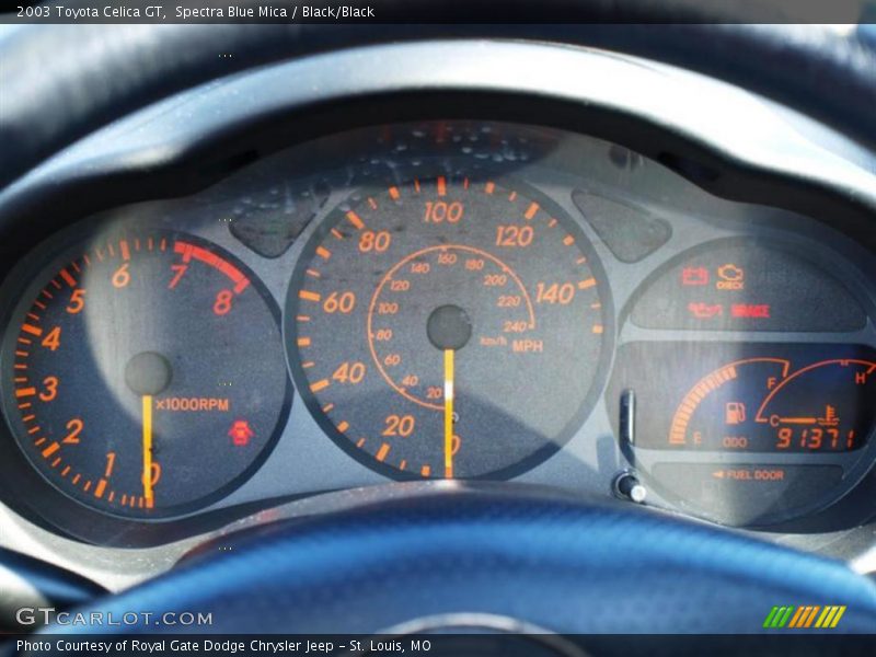 Spectra Blue Mica / Black/Black 2003 Toyota Celica GT