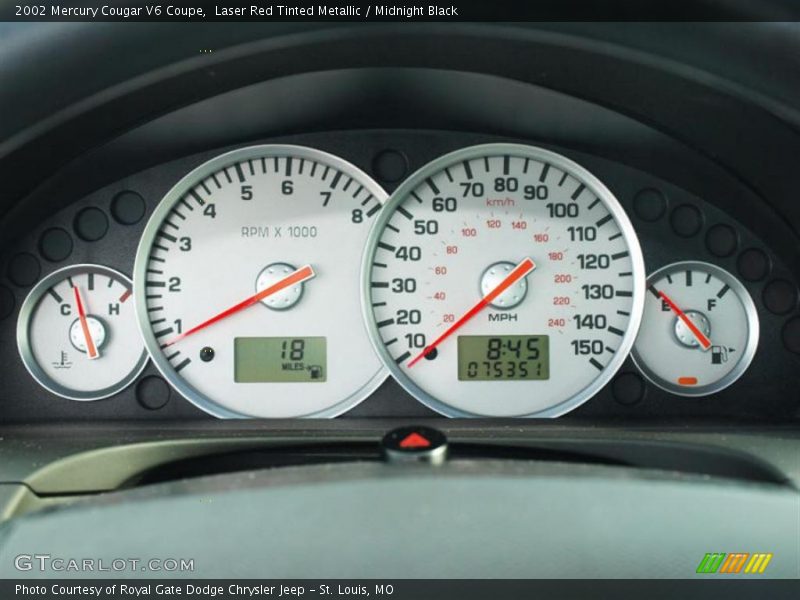 Laser Red Tinted Metallic / Midnight Black 2002 Mercury Cougar V6 Coupe