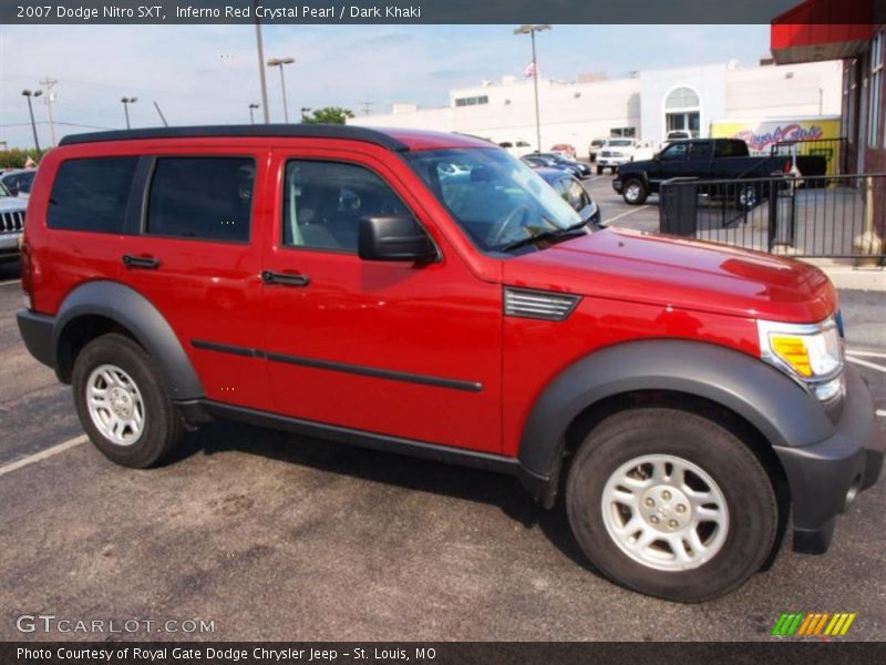 Inferno Red Crystal Pearl / Dark Khaki 2007 Dodge Nitro SXT