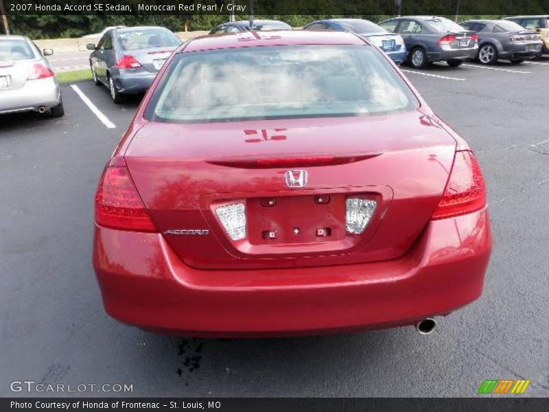 Moroccan Red Pearl / Gray 2007 Honda Accord SE Sedan