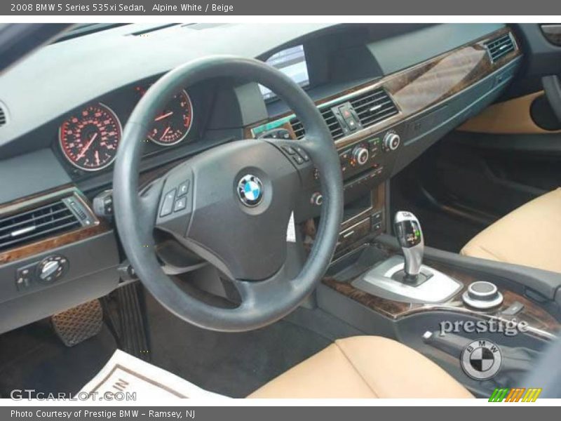 Alpine White / Beige 2008 BMW 5 Series 535xi Sedan