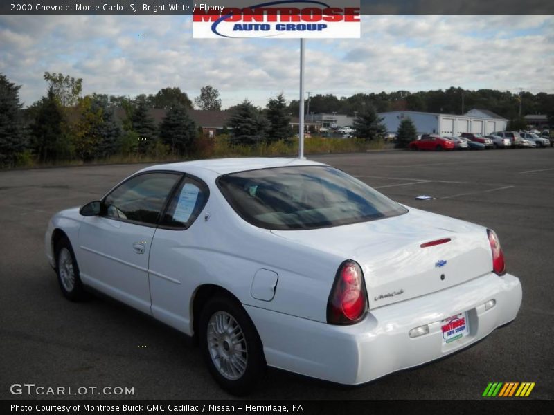 Bright White / Ebony 2000 Chevrolet Monte Carlo LS