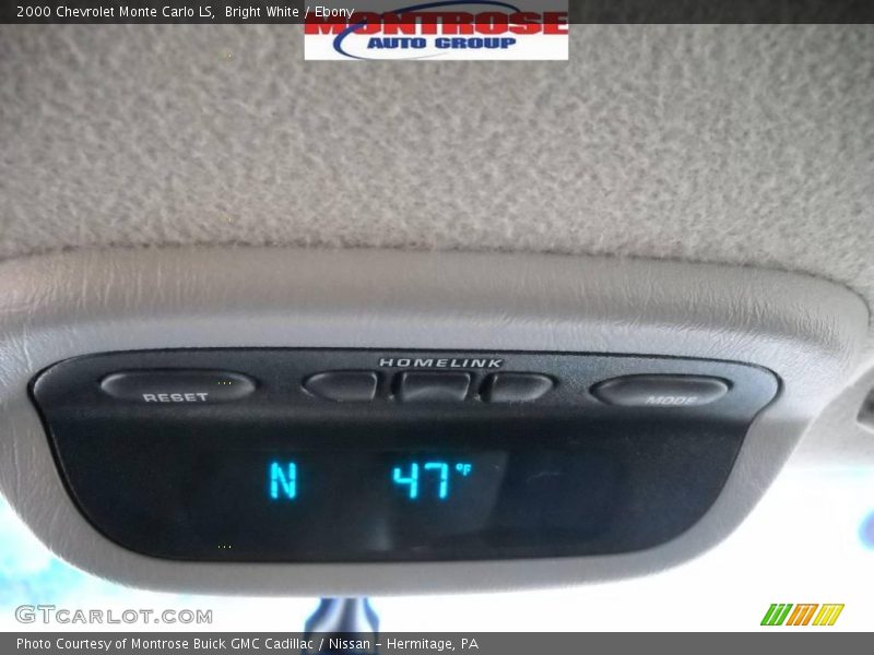 Bright White / Ebony 2000 Chevrolet Monte Carlo LS