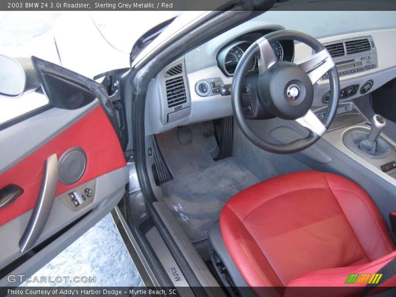 Sterling Grey Metallic / Red 2003 BMW Z4 3.0i Roadster