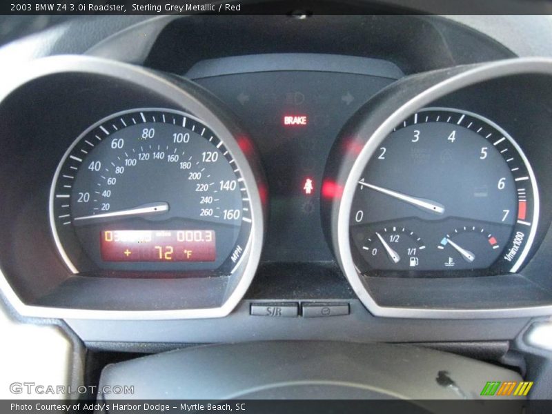 Sterling Grey Metallic / Red 2003 BMW Z4 3.0i Roadster