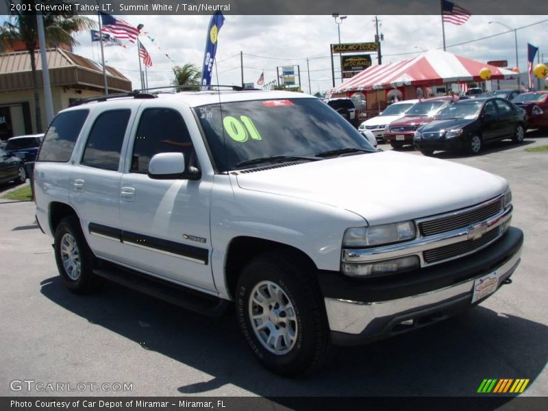 Summit White / Tan/Neutral 2001 Chevrolet Tahoe LT