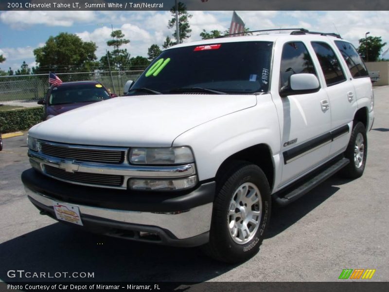 Summit White / Tan/Neutral 2001 Chevrolet Tahoe LT