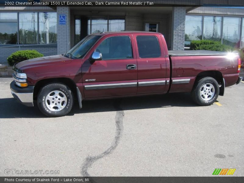 Dark Carmine Red Metallic / Tan 2002 Chevrolet Silverado 1500 LT Extended Cab