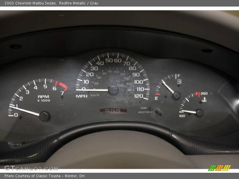 Redfire Metallic / Gray 2003 Chevrolet Malibu Sedan