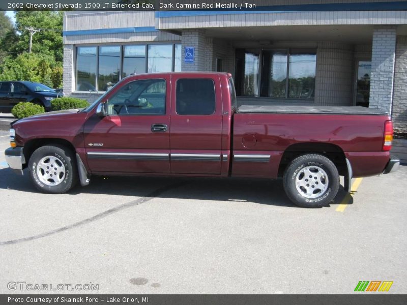 Dark Carmine Red Metallic / Tan 2002 Chevrolet Silverado 1500 LT Extended Cab
