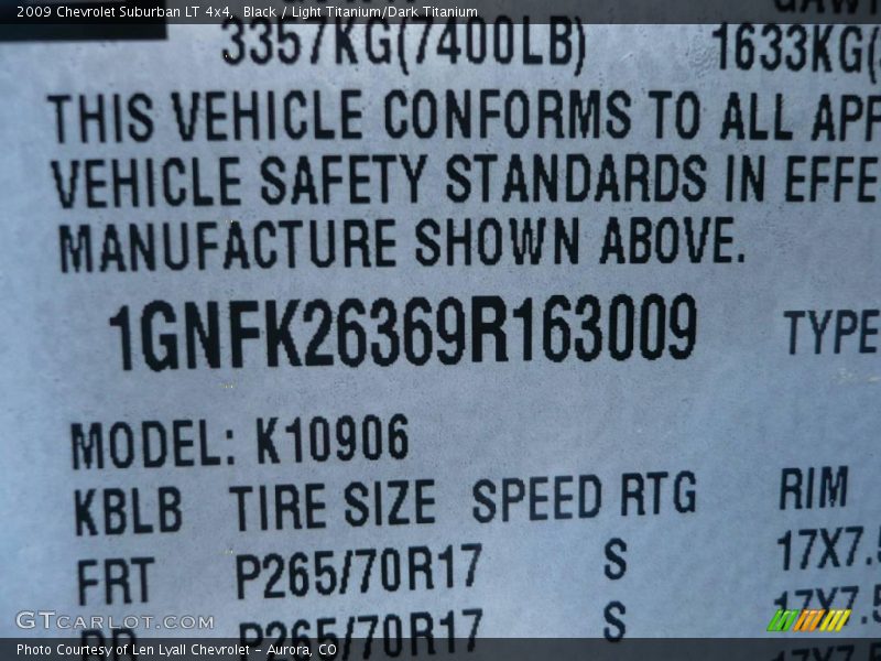 Black / Light Titanium/Dark Titanium 2009 Chevrolet Suburban LT 4x4