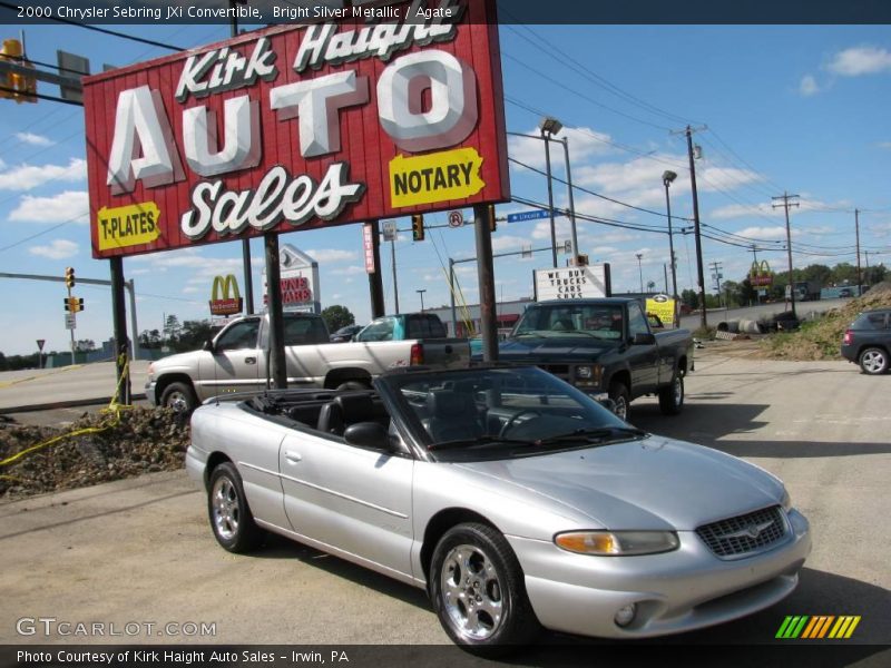 Bright Silver Metallic / Agate 2000 Chrysler Sebring JXi Convertible