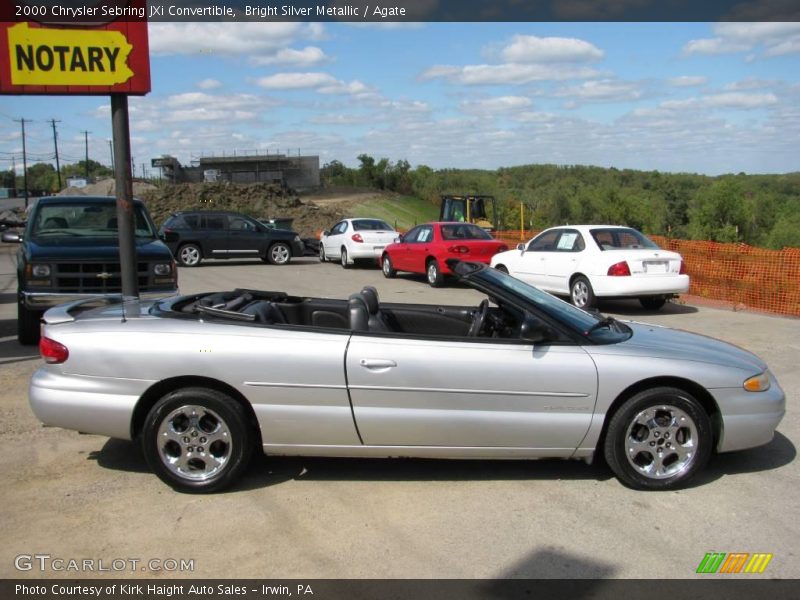 Bright Silver Metallic / Agate 2000 Chrysler Sebring JXi Convertible