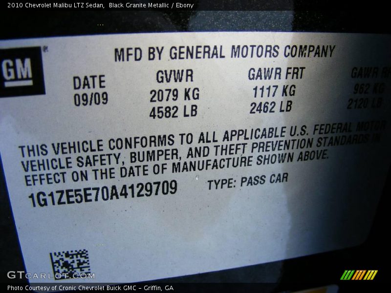Black Granite Metallic / Ebony 2010 Chevrolet Malibu LTZ Sedan