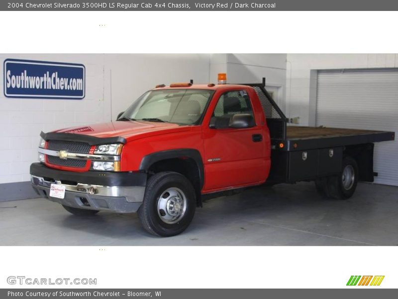 Victory Red / Dark Charcoal 2004 Chevrolet Silverado 3500HD LS Regular Cab 4x4 Chassis