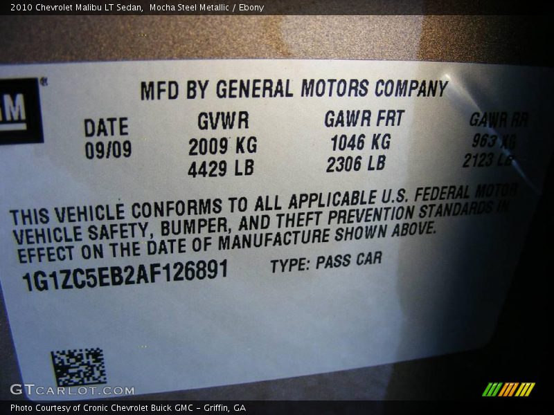 Mocha Steel Metallic / Ebony 2010 Chevrolet Malibu LT Sedan