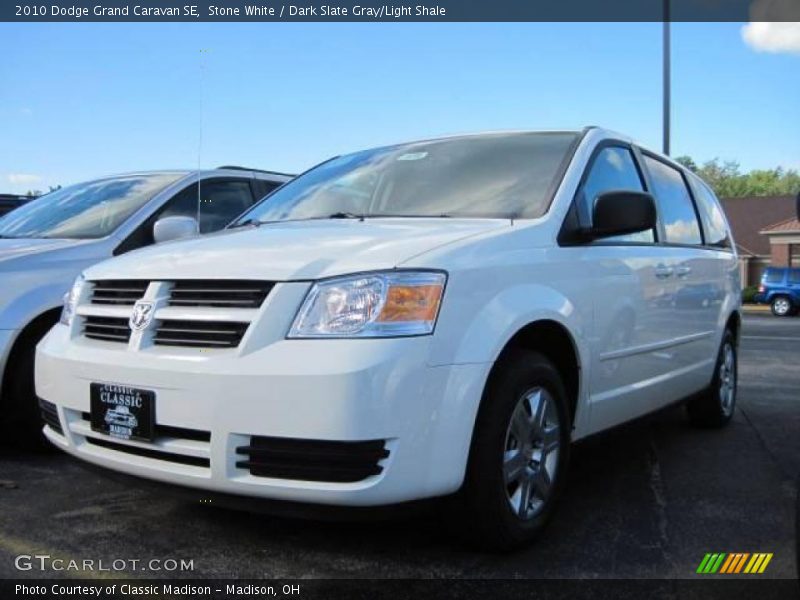 Stone White / Dark Slate Gray/Light Shale 2010 Dodge Grand Caravan SE