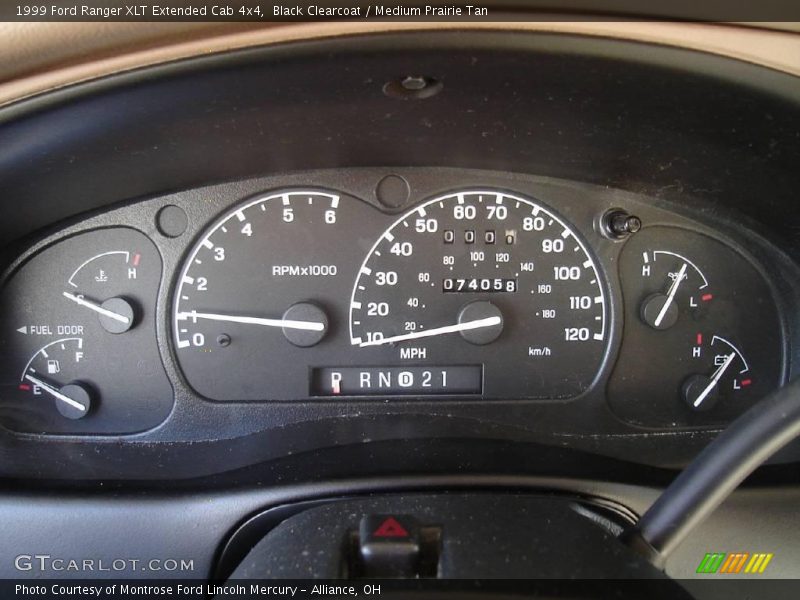 Black Clearcoat / Medium Prairie Tan 1999 Ford Ranger XLT Extended Cab 4x4