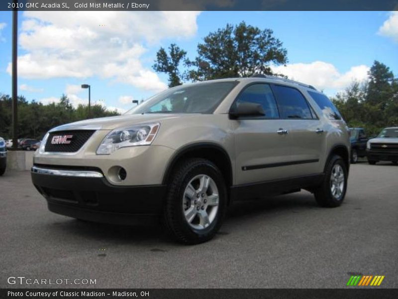 Gold Mist Metallic / Ebony 2010 GMC Acadia SL