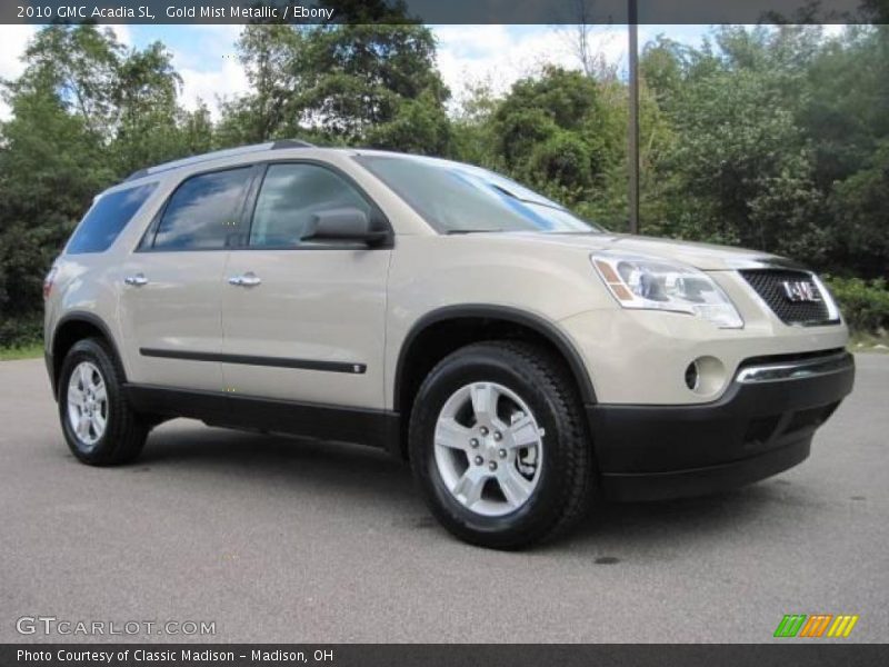 Gold Mist Metallic / Ebony 2010 GMC Acadia SL