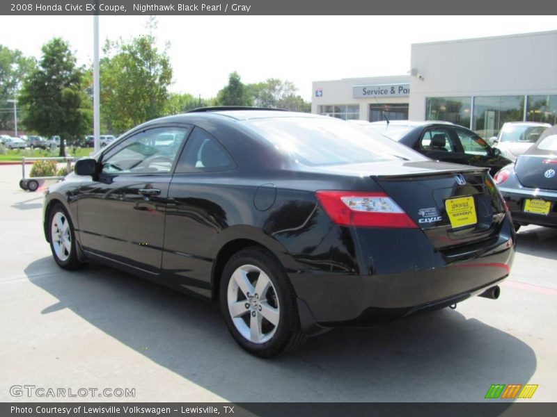 Nighthawk Black Pearl / Gray 2008 Honda Civic EX Coupe