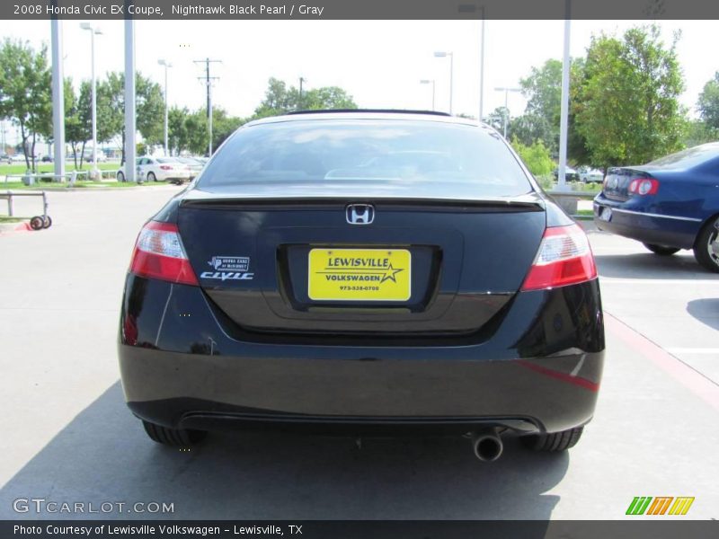 Nighthawk Black Pearl / Gray 2008 Honda Civic EX Coupe