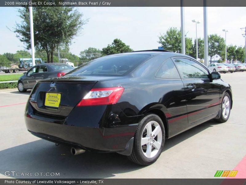 Nighthawk Black Pearl / Gray 2008 Honda Civic EX Coupe