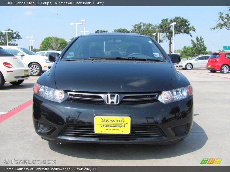 Nighthawk Black Pearl / Gray 2008 Honda Civic EX Coupe