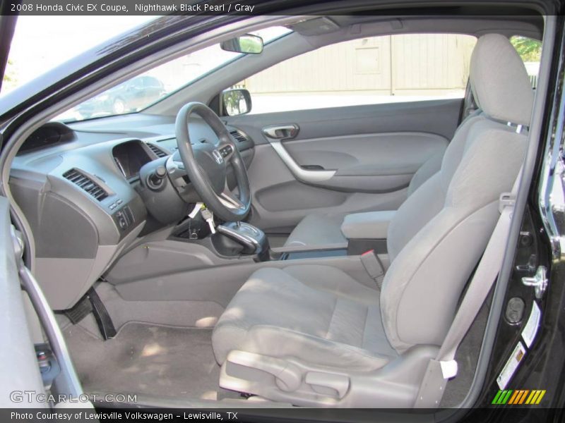 Nighthawk Black Pearl / Gray 2008 Honda Civic EX Coupe