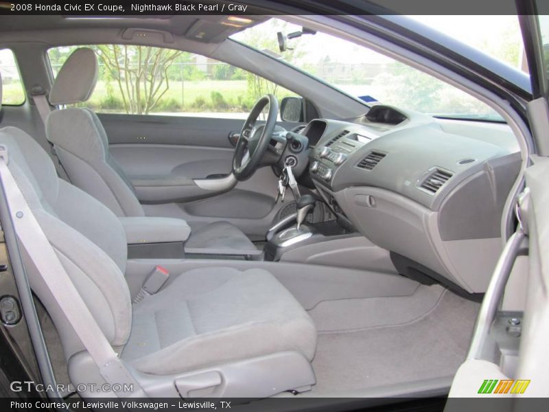 Nighthawk Black Pearl / Gray 2008 Honda Civic EX Coupe