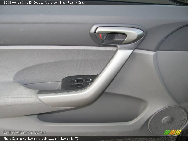 Nighthawk Black Pearl / Gray 2008 Honda Civic EX Coupe
