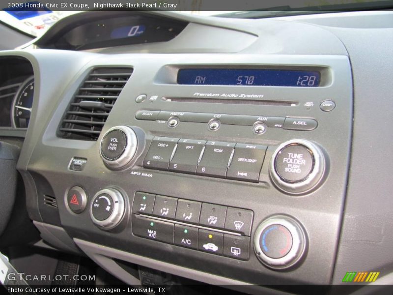 Nighthawk Black Pearl / Gray 2008 Honda Civic EX Coupe