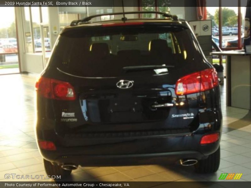 Ebony Black / Black 2009 Hyundai Santa Fe SE