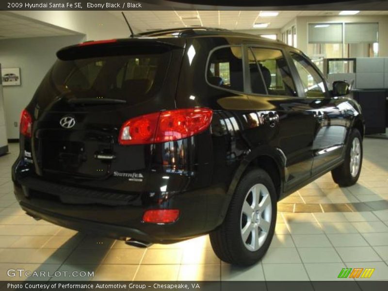 Ebony Black / Black 2009 Hyundai Santa Fe SE