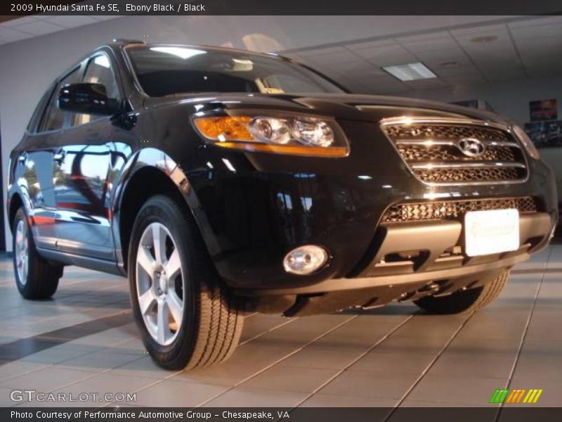 Ebony Black / Black 2009 Hyundai Santa Fe SE