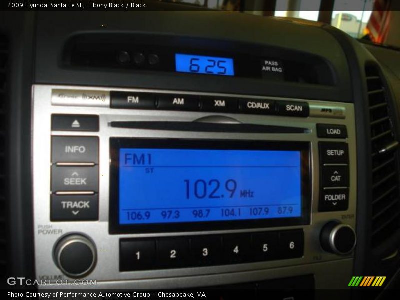 Ebony Black / Black 2009 Hyundai Santa Fe SE