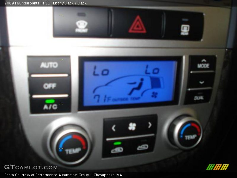 Ebony Black / Black 2009 Hyundai Santa Fe SE