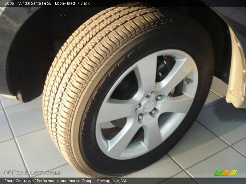 Ebony Black / Black 2009 Hyundai Santa Fe SE